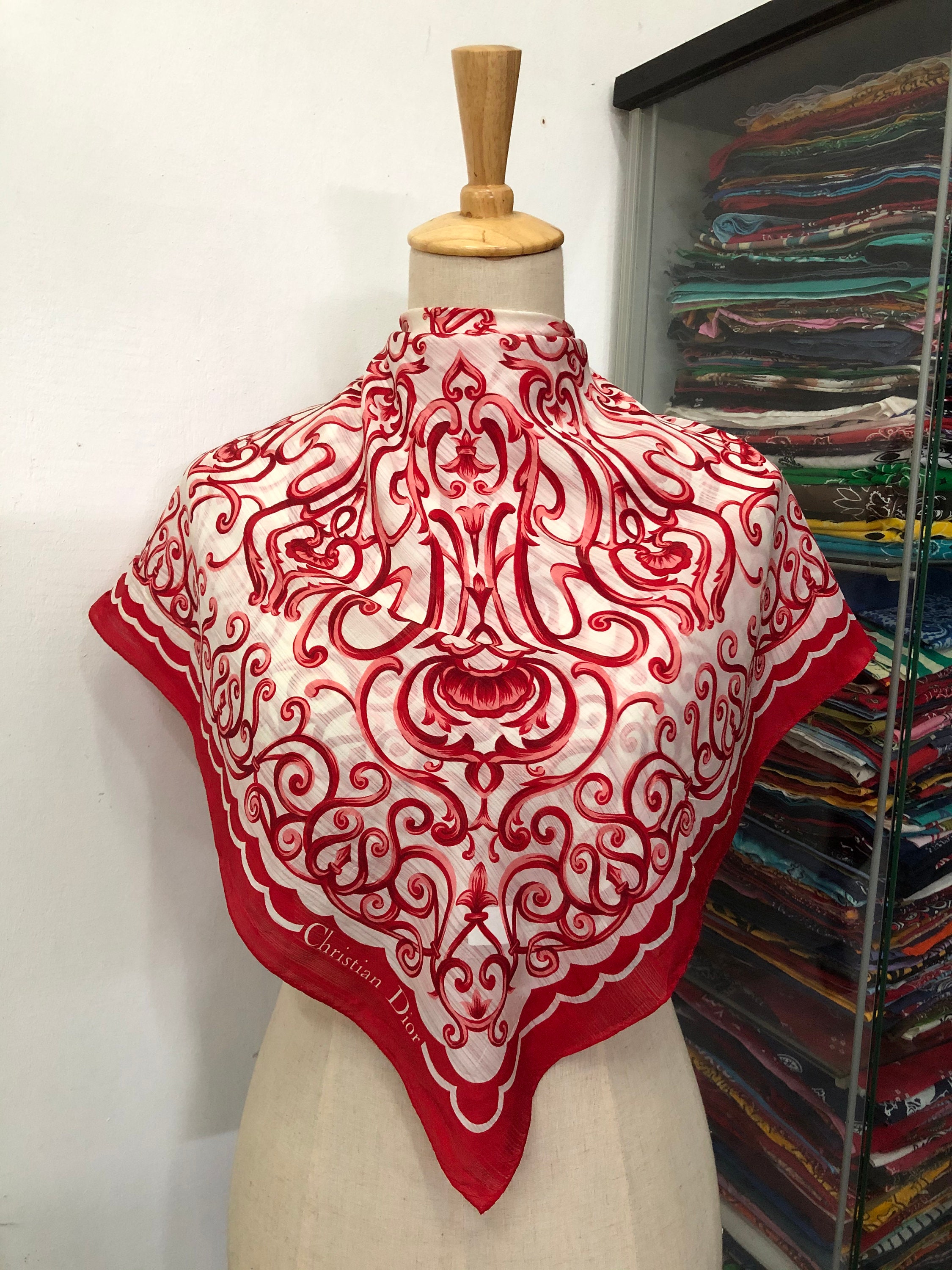 Silk scarf Dior Red in Silk  20325041