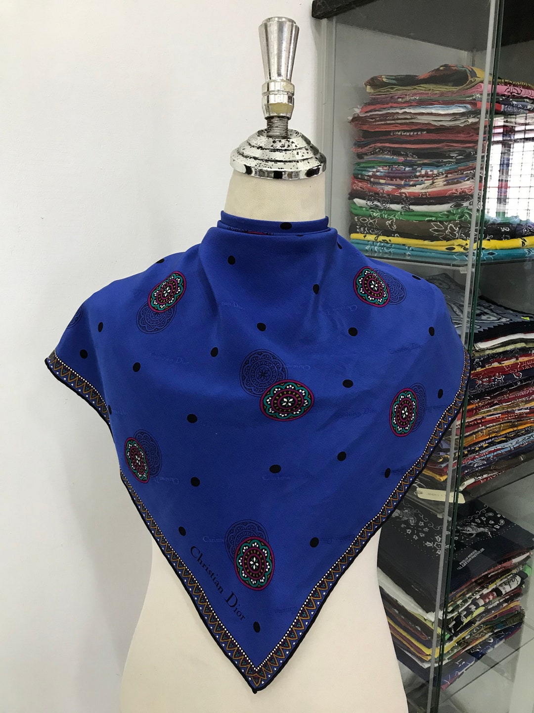 Vintage Christian Dior Silk Scarf Christian Dior Shawl Dior Etsy