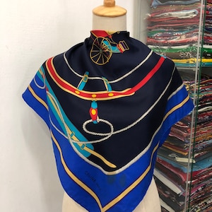 Vintage Celine Silk Scarf, Celine Silk Muffler, Vintage Celine Square Scarf, Vintage Celine Shawl, Celine Silky Scarf