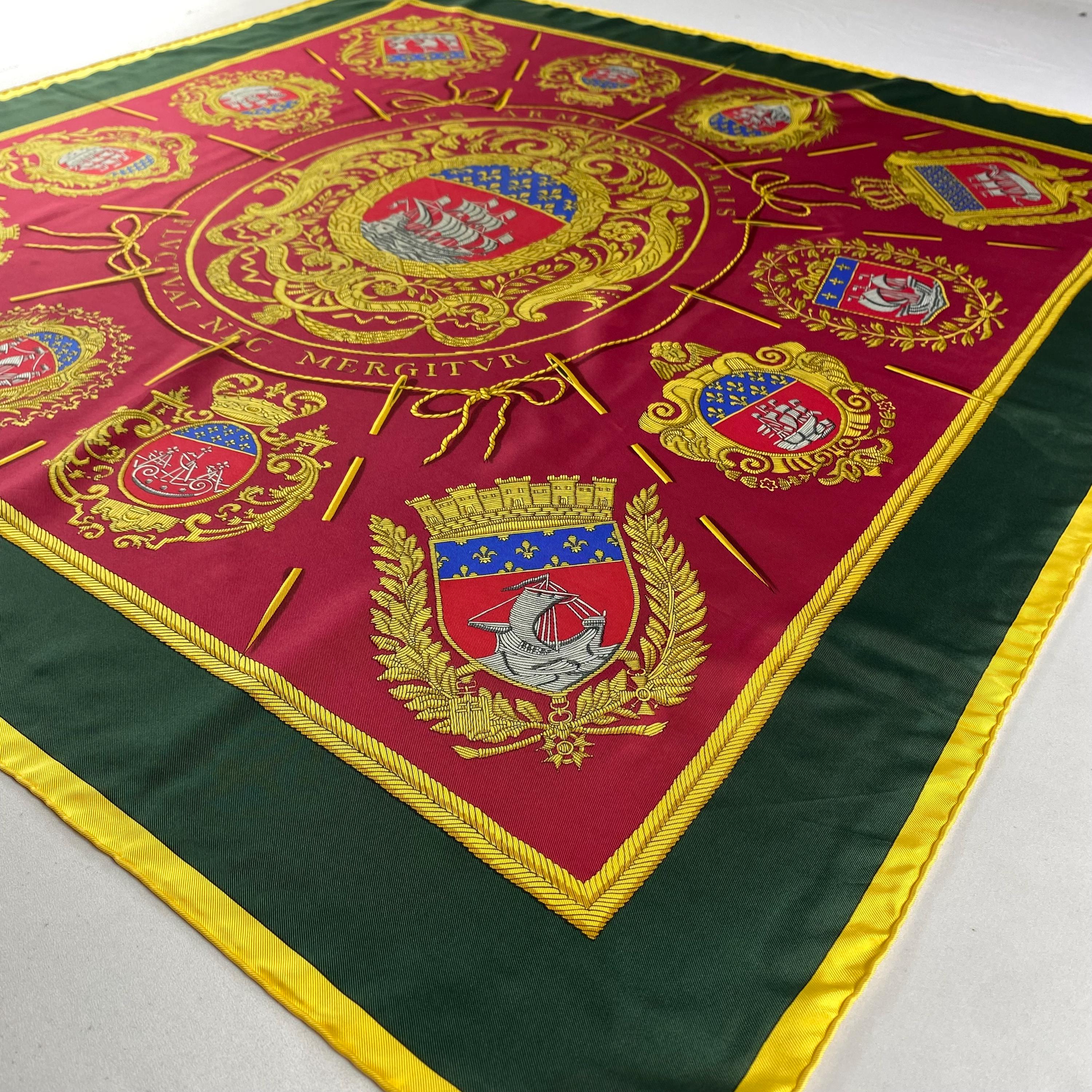 Vintage Hermes Les Armes De Paris Silk Scarf Hermes Silk Scarf