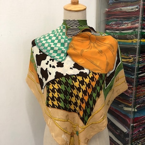 Vintage Moschino Silk Scarf Moschino Silk Muffler Vintage Moschino Silk Neck Scarf Moschino Silk Head Scarf Moschino Shawl