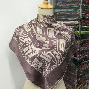 Vintage Fendi Silk Scarf, Fendi Silk Muffler, Vintage Fendi Silk Neckwear, Fendi Silk Neckerchief, Fendi Scarf, Fendi Roma Scarf