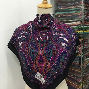 Vintage Glen Prince Silk Scarf, Vintage Silk Neck Scarf, Vintage 80s Silk Muffler, Vintage Classic Silky Scarf, Vintage 80s Shawl