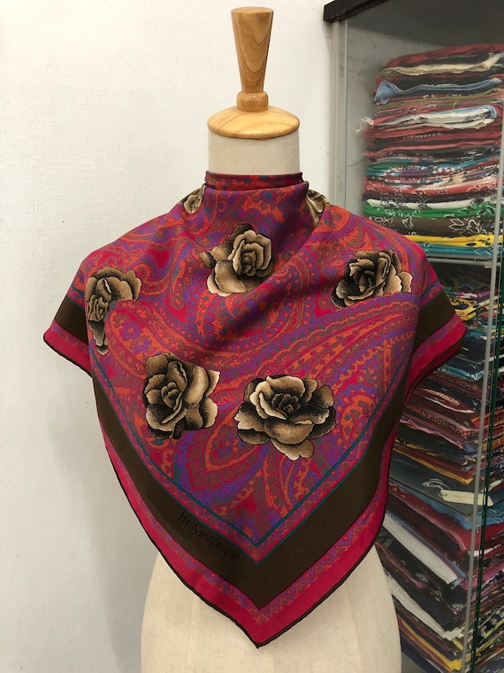 yves saint laurent silk scarf