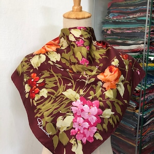 Vintage Renard Silk Scarf, Twill Silk Scarf, Vintage Silk Muffler, Vintage Neck Scarf, Vintage Neck Accessories, Vintage Italian Silk Scarf,