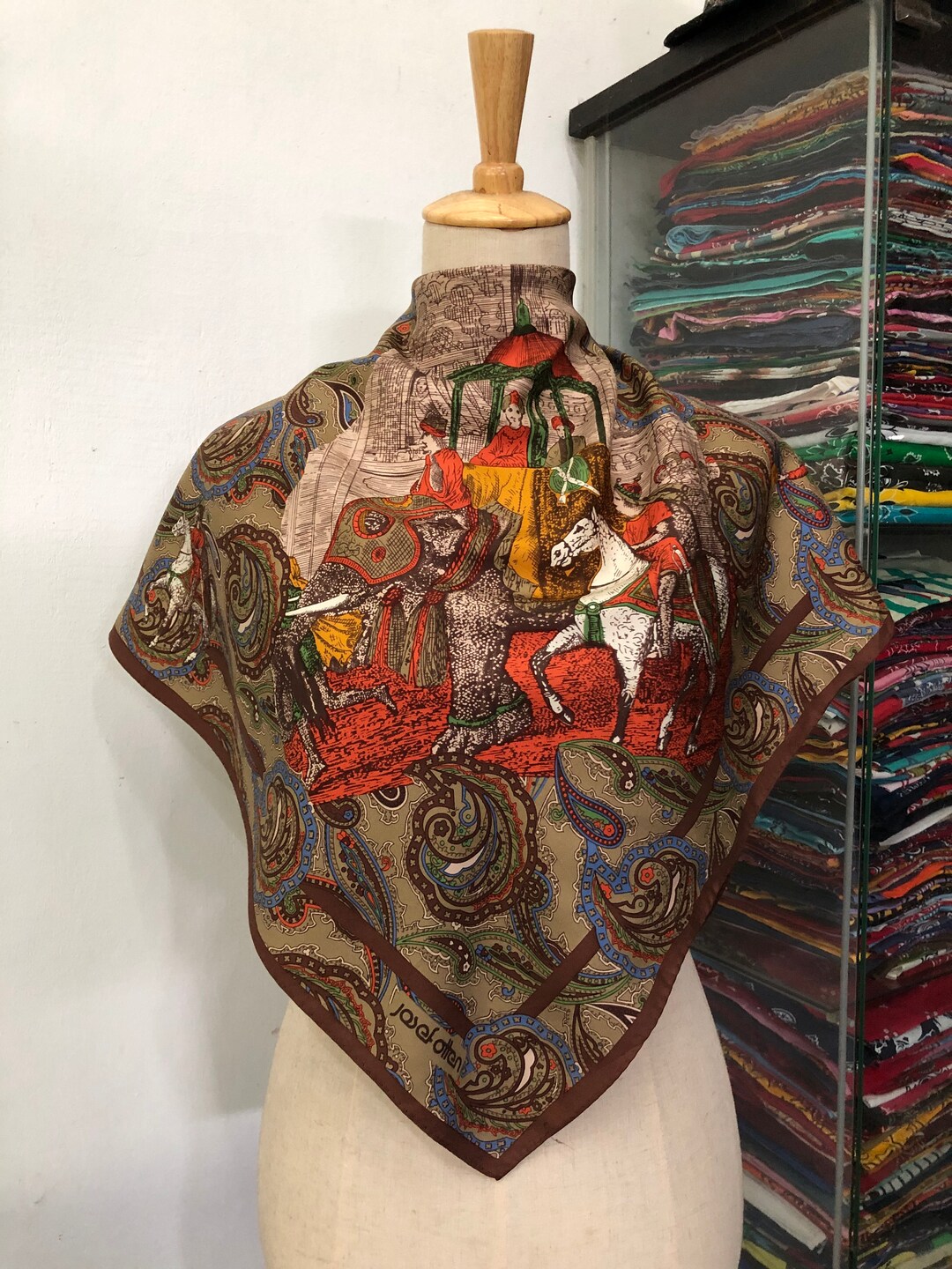 Buy Vintage Josef Otten Silk Scarf Neckerchief Neckwear Muffler