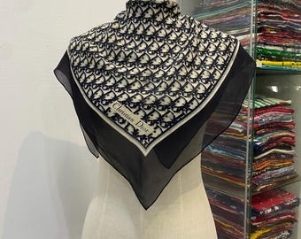 Vintage Christian Dior Trotter Silk Scarf Neckerchief Neckwear