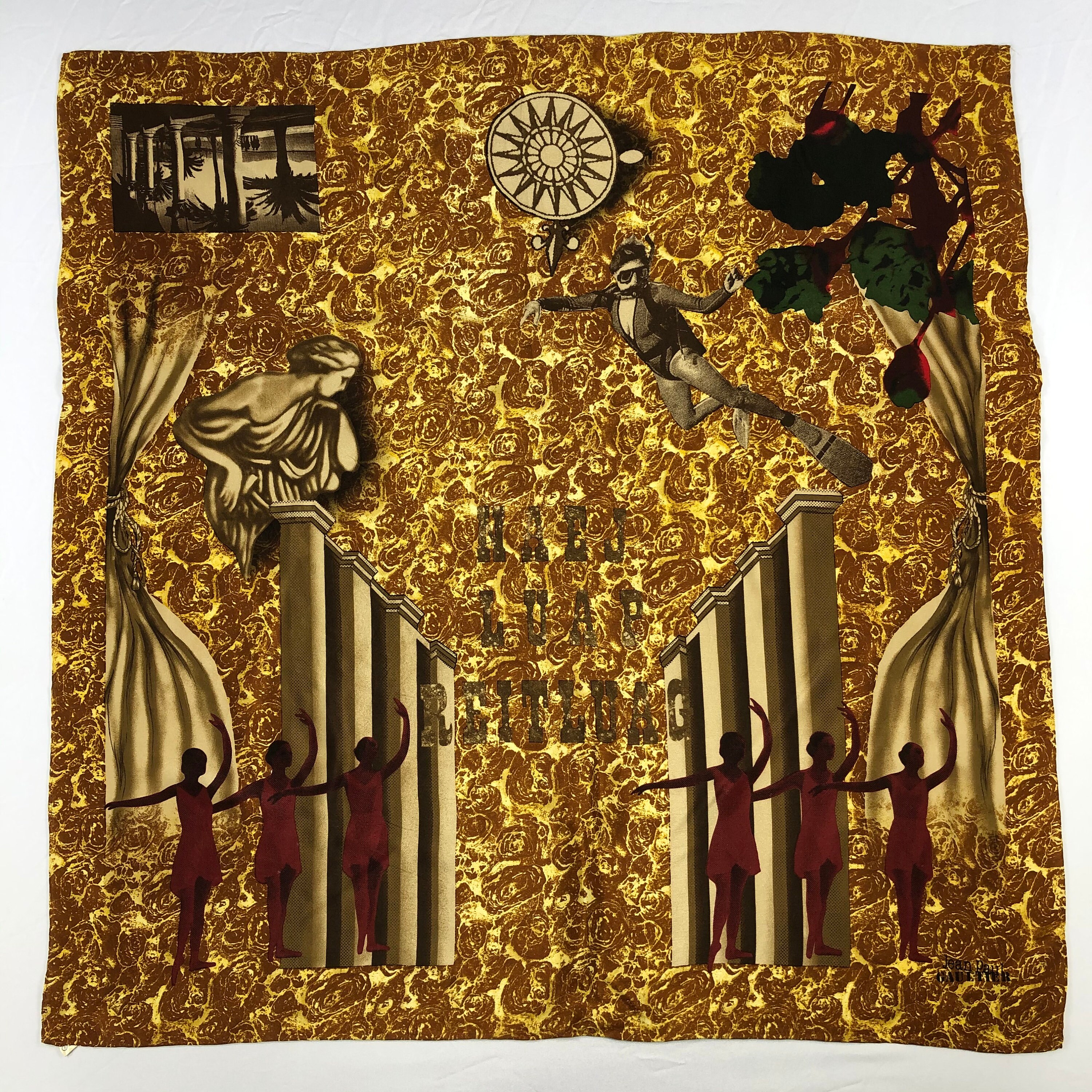 Vintage Jean Paul Gaultier Silk Scarf, Gaultier Homme Scarf, JPG