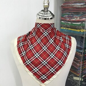Vintage Burberry Silk Scarf, Burberry Silk Muffler, Vintage Burberry Neckerchief, Burberry Silk Muffler, Vintage Burberry Shawl