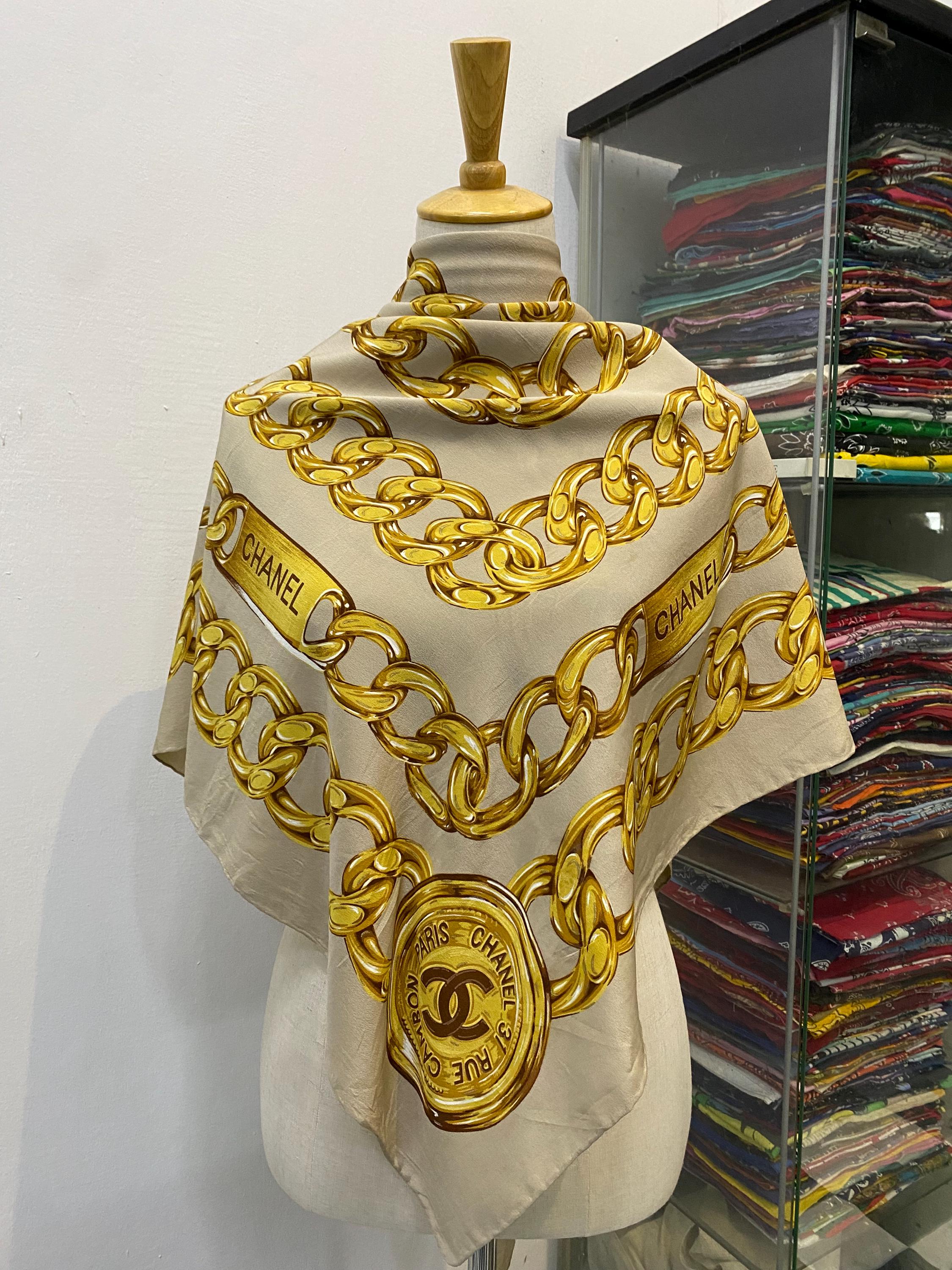 CHANEL PARIS スカーフ Chanel paris scarf - Etsy 日本