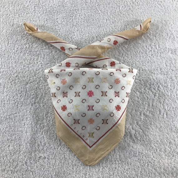 スカーフ CELINE BANDANA IN COTTON AND SILK New in box Vintage CELINE Handkerchief Scarf Bandana set of