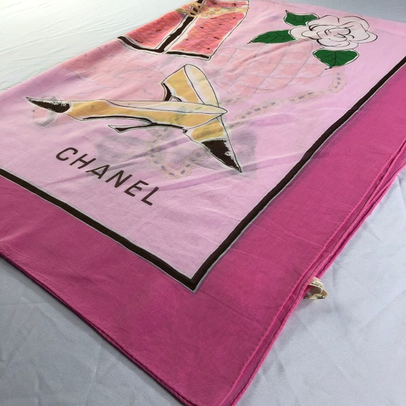 Vintage Chanel Cotton Scarf , Chanel Pareo , Vint… - image 4