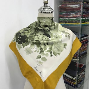 Vintage Nina Ricci Silk Scarf Nina Ricci Silk Shawl Nina Ricci Silk Muffler Vintage Nina Ricci Silk Neck Scarf Nina Ricci Foulards