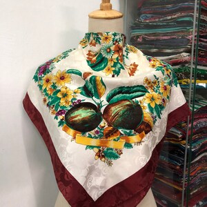 Vintage Silk Scarf, Twill Silk Scarf, Vintage Silk Muffler, Vintage Neck Scarf, Vintage Neck Accessories, Vintage Italian Silk Scarf,