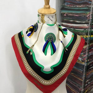 Vintage Celine Silk Scarf, Celine Silk Muffler, Vintage Celine Square Scarf, Vintage Celine Shawl, Celine Silky Scarf