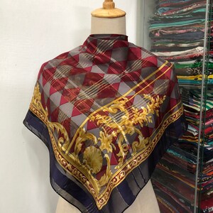 Vintage Silk Scarf, Twill Silk Scarf, Vintage Silk Muffler, Vintage Neck Scarf, Vintage Neck Accessories, Vintage Italian Silk Scarf,