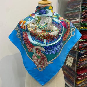 Vintage Hermes Grands Fonds Silk Scarf Vintage Hermes Key Scarf Hermes Square Scarf Hermes 34x34 Vintage Hermes Silk Neck Scarf