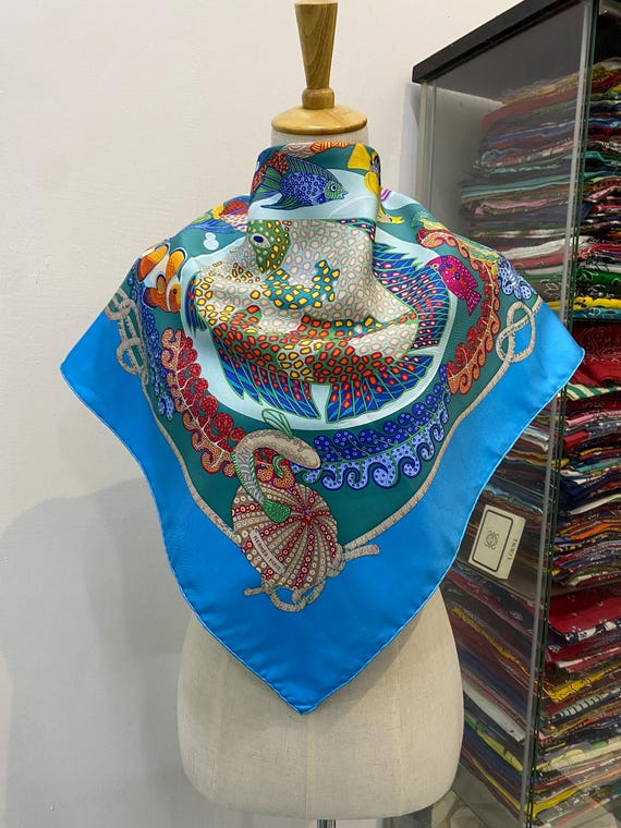 Vintage Hermes Grands Fonds Silk Scarf Vintage Hermes Key Scarf