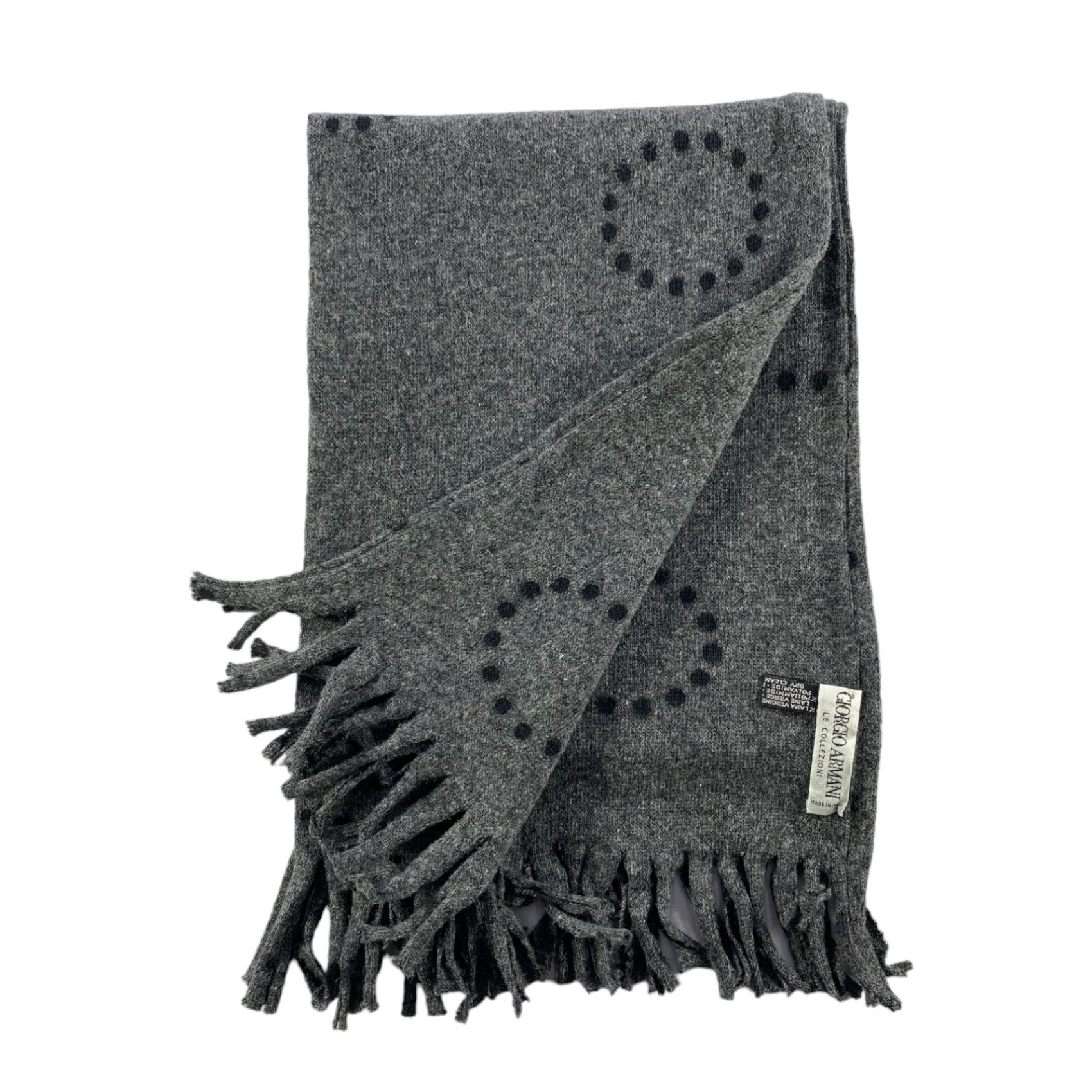 Giorgio Armani ウールマフラー モノグラム ジョルジオ・アルマーニ