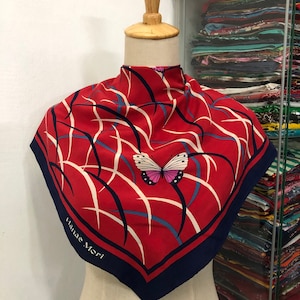 Vintage Hanae Mori Silk Scarf, Hanae Mori Silk Stole, Vintage Hanae Mori Silk Muffler, Vintage Hanae Mori Silk Neck Scarf,Hanae Mori Shawl