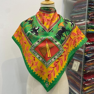 Vintage Hermes Kymbala Silk Scarf Vintage Hermes Shawl Vintage Hermes Silk Neck Scarf Hermes Square Scarf Vintage Hermes Neck Muffler