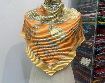 1970s Reissue 'washingtons Carriage” Hermes Pleated Silk Scarf - Etsy