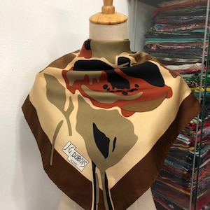 Vintage Dessins Scarf, Twill Silk Scarf, Vintage Silk Muffler, Vintage Neck Scarf, Vintage Neck Accessories, Vintage Italian Silk Scarf,