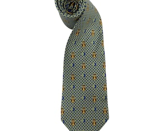 Vintage Hermès Paris Silk Tie 7997 EA, Authentic Hermès Neck Tie, Floral Pattern Necktie, Geometric Pattern Necktie
