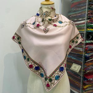 Vintage Christian Dior Silk Scarf Christian Dior Shawl Dior Silk Muffler Christian Dior Silk Head Scarf Vintage Dior Scarf Dior Neck Scarf