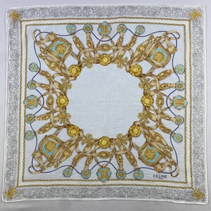 Vintage Celine-zakdoek, Celine-pochet, Celine-sjaal, vintage Celine-bandana, Celine-servet, vintage Celine-halsdoek