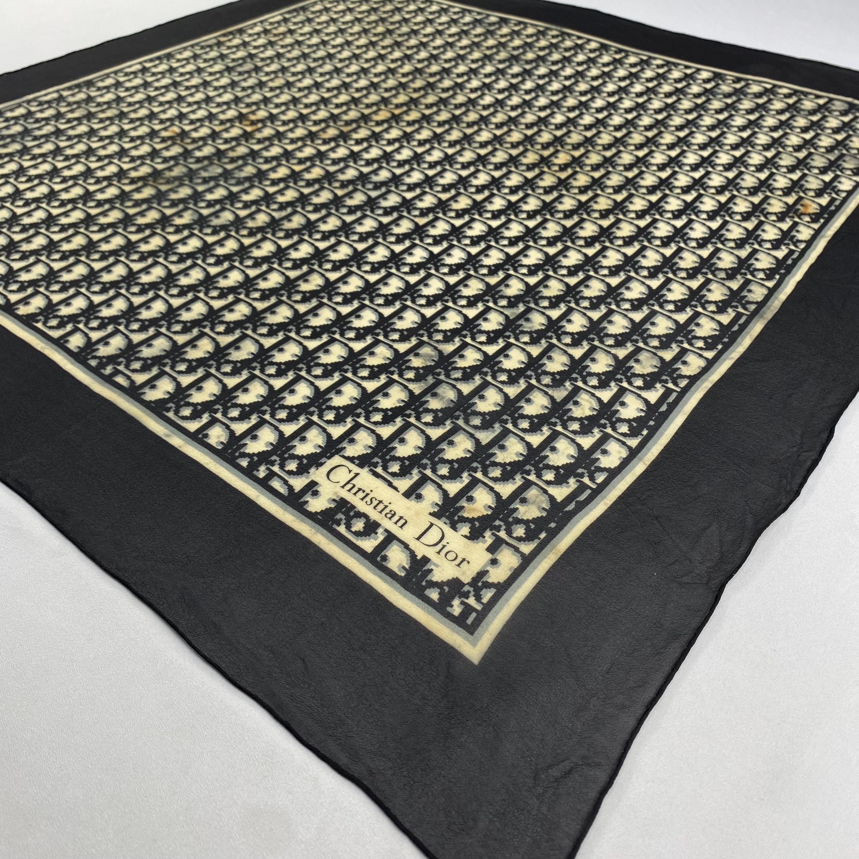 Vintage Christian Dior Trotter Silk Scarf Neckerchief Neckwear