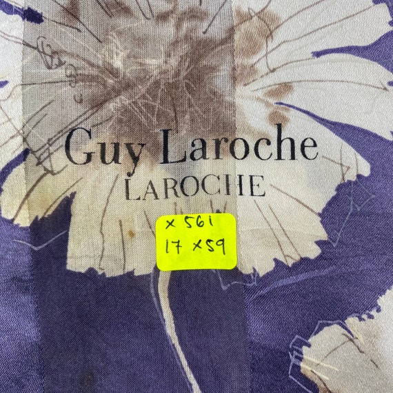 Vintage Guy Laroche Silk Scarf Neckerchief Neckwe… - image 6