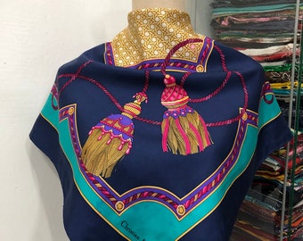 Vintage Christian Dior Zijden Sjaal Christian Dior Sjaal Dior Zijden Uitlaat Christian Dior Zijden Hoofddoek Vintage Dior-sjaal Dior Halsdoek