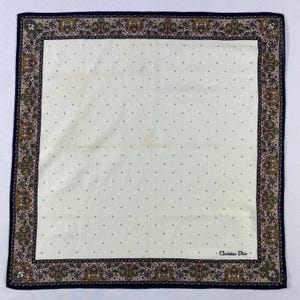 Vintage Dior Handkerchief, Dior Bandana, Vintage Dior Pocket Square, Christian Dior Handkerchief, Vintage Dior Neck Scarf