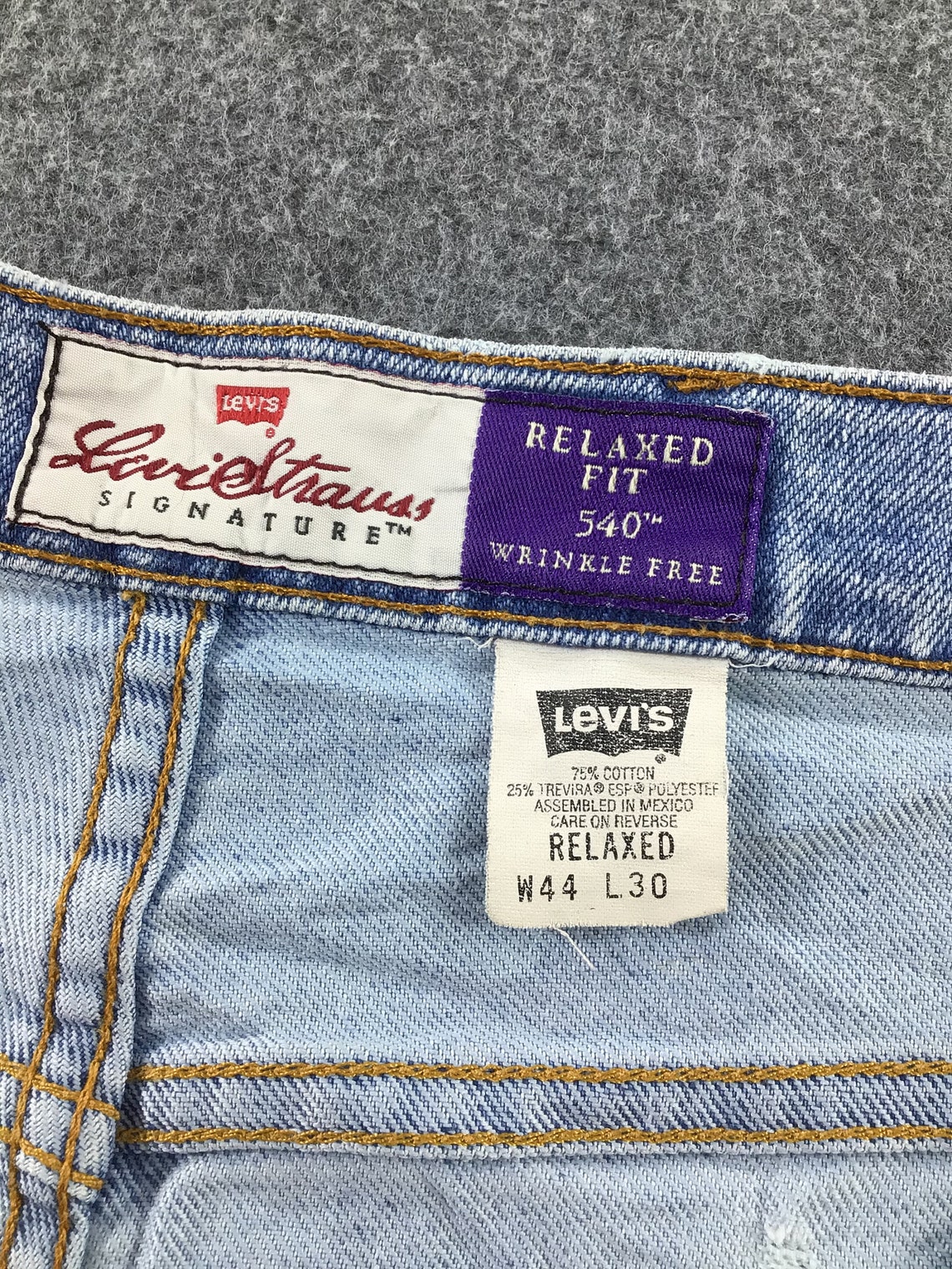Vintage Levis 540 Jeans 44x28 Red Tab Faded Denim Grunge Style | Etsy