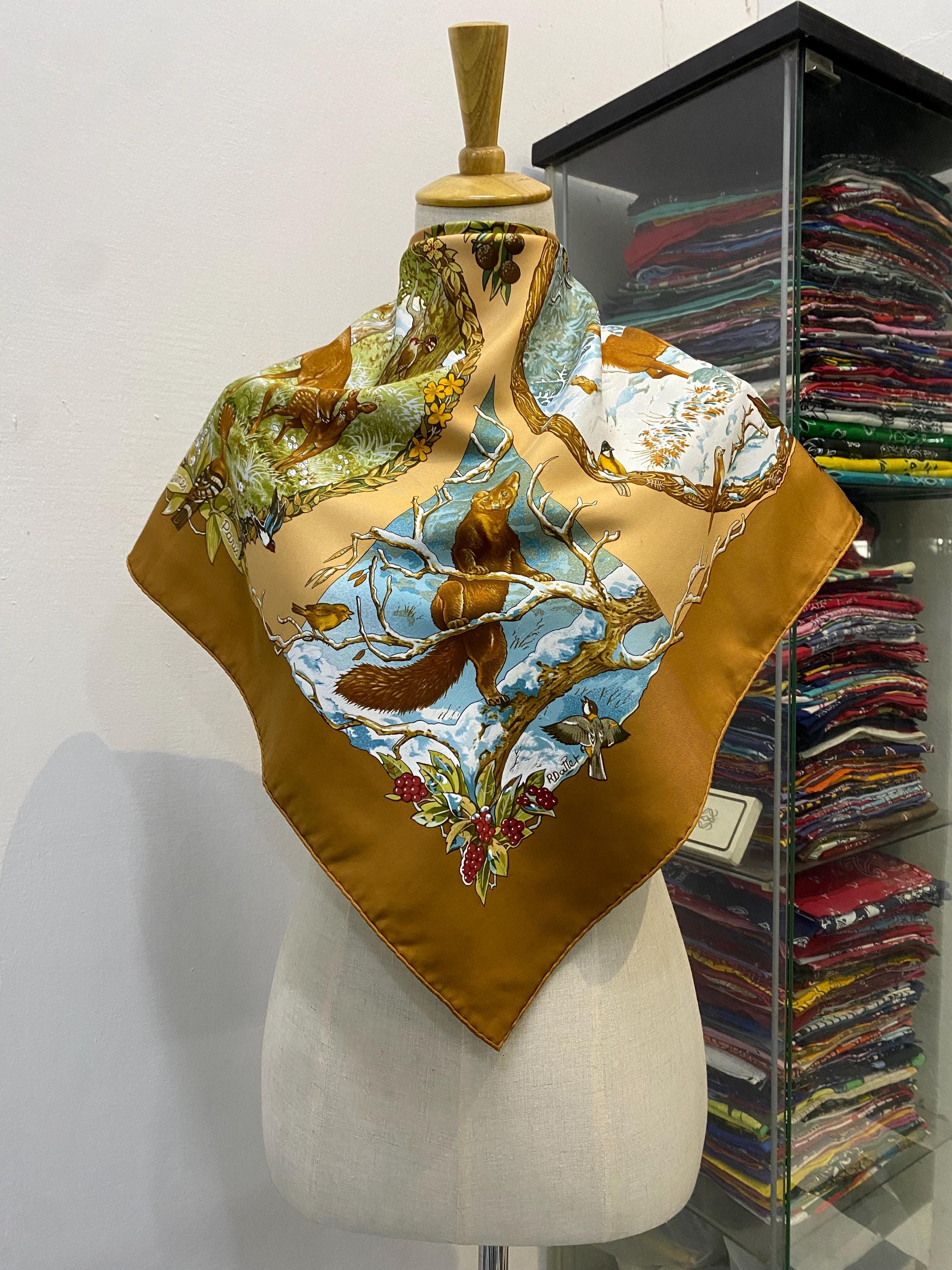 Vintage Hermes Les Quatre Saisons Silk Scarf Hermes 34x34 Hermes