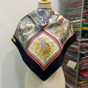Vintage Salvatore Ferragomo Silk Stole,Salvatore Ferragomo Silk Scarf, Ferragomo Silk Muffler, Salvatore Ferragomo Floral Scarf