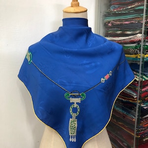 Vintage Cartier Silk Scarf, Must De Cartier Silk Scarf, Vintage Luxury Scarf, Cartier Silk Muffler, Vintage Must De Cartier Neck Scarf