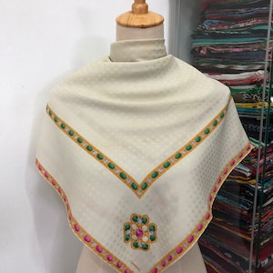 Vintage Chanel Silk Scarf , Chanel Silk Muffler, Vintage Chanel Shawl, Chanel Silk Neckerchief, Vintage Chanel Scarf, Chanel Paris Scarf