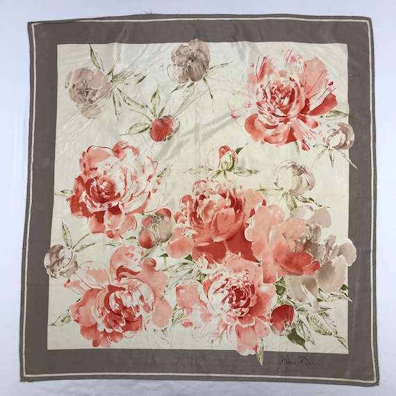 Vintage Nina Ricci Silk Scarf Nina Ricci Silk Shawl Nina