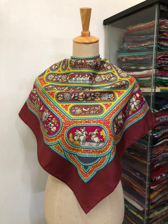 Hermès Qalamdan シルクスカーフ Vintage Hermes Silk Scarf , Hermes Qalamdan, Hermes Silk Scarf