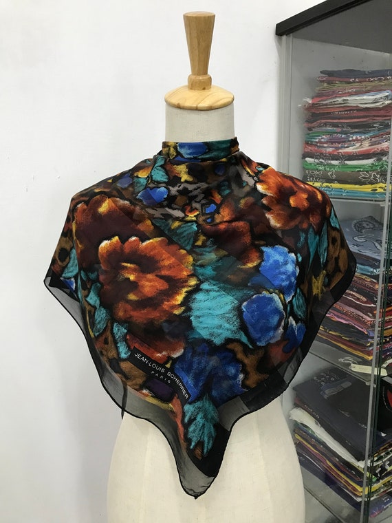 JEAN LOUIS SCHERRER Vintage Silk Blouse Color Print 
