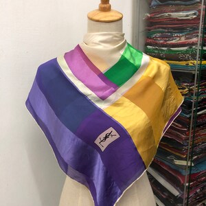 Vintage Yves Saint Laurent Silk Scarf Yves Saint Laurent Silk Muffler Yves Saint Laurent Silk Neck Scarf Yves Saint Laurent Silk Neck Warmer