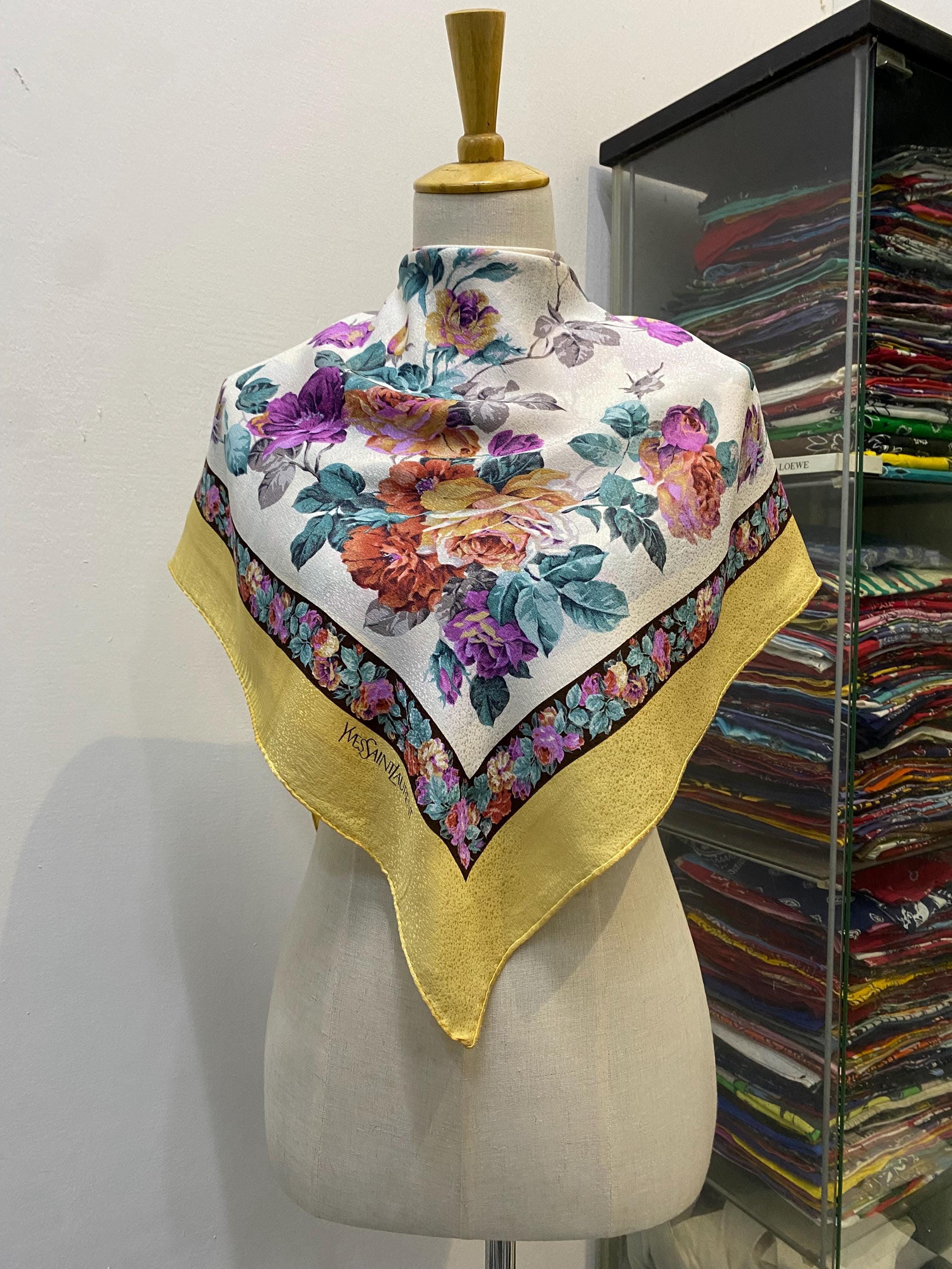 Vintage Yves Saint Laurent Silk Scarf Yves Saint Laurent Silk