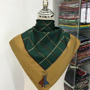 Vintage Burberry Silk Scarf, Burberry Silk Muffler, Vintage Burberry Neckerchief, Burberry Silk Muffler, Vintage Burberry Shawl
