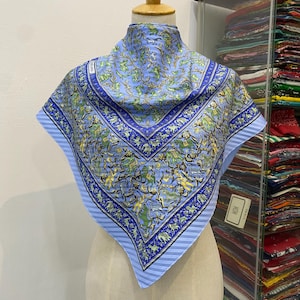 Vintage Hermes Chasse En Inde Silk Scarf Hermes 34x34 Hermes Silk Scarf Hermes Springs Scarf Hermes Square Scarf Blue Hermes Scarf