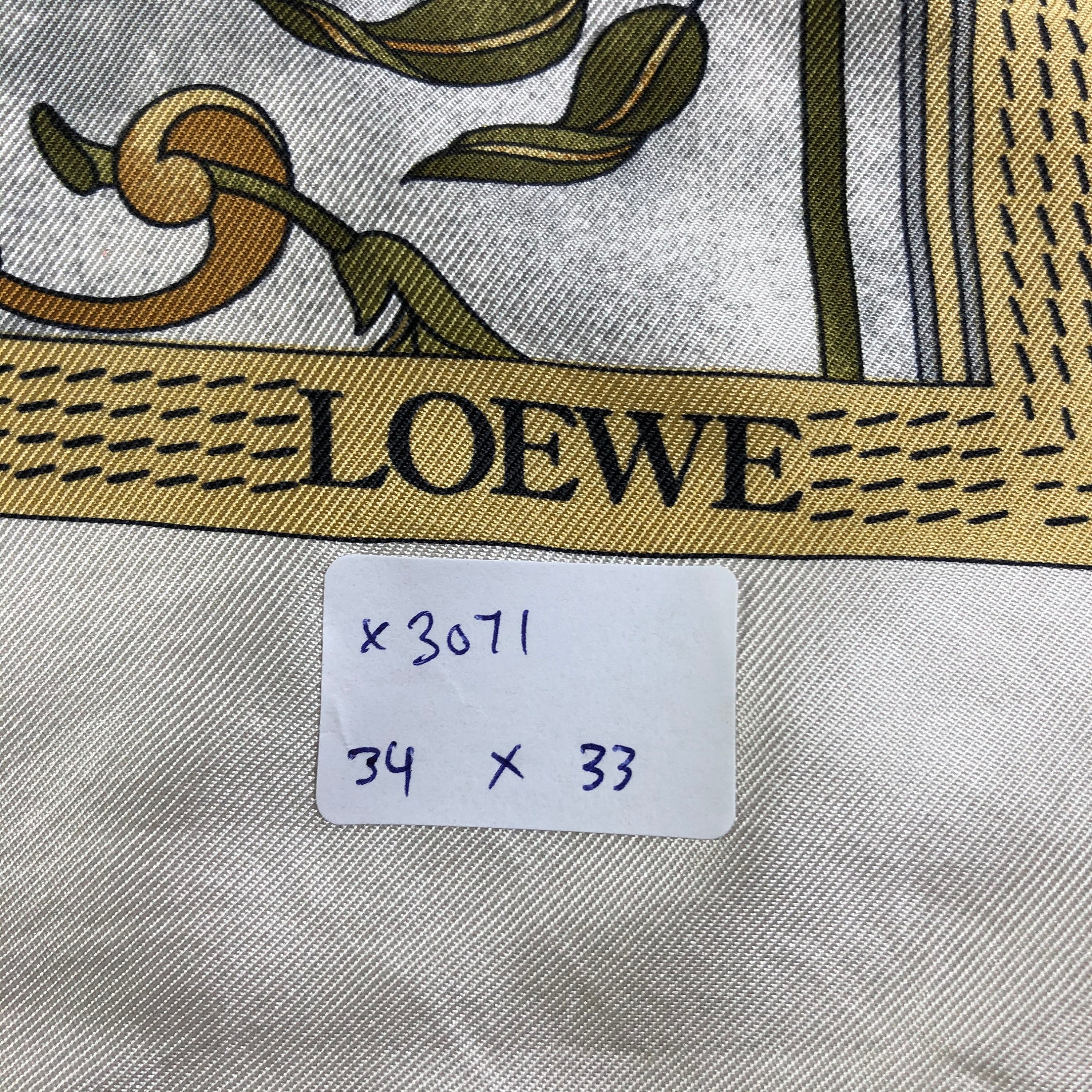 Vintage Loewe Silk Scarf, Loewe Silk Neckerchief, Loewe Vintage Loewe Silk Scarf, Loewe Silk Neckerchief, Loewe