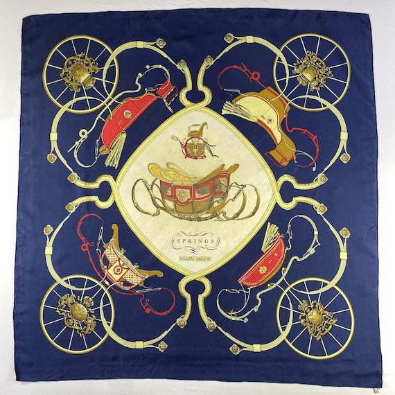 Vintage Hermes Springs Silk Scarf by Philippe Ledoux Hermes 34x34
