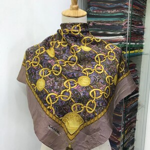 Vintage Lancel Silk Scarf Lancel Square Scarf Vintage Lancel Silk Muffler Vintage Flora Silk Scarf