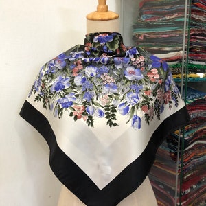 Vintage Silk Scarf, Twill Silk Scarf, Vintage Silk Muffler, Vintage Neck Scarf, Vintage Neck Accessories, Vintage Italian Silk Scarf,